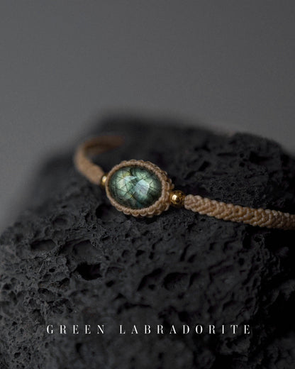 Sand & Stone Bracelet - Green Labradorite