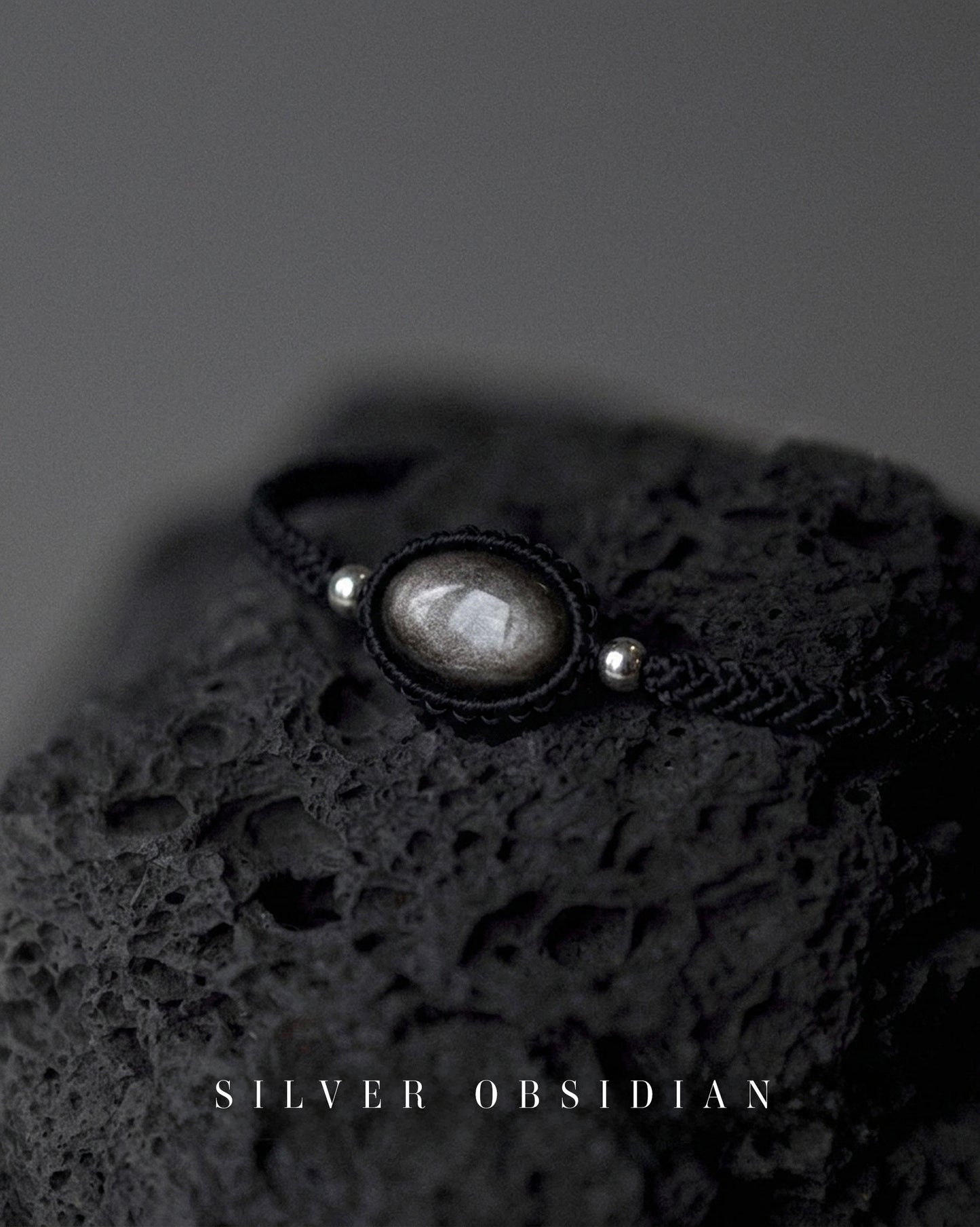 Shadow & Light Bracelet - Silver Obsidian
