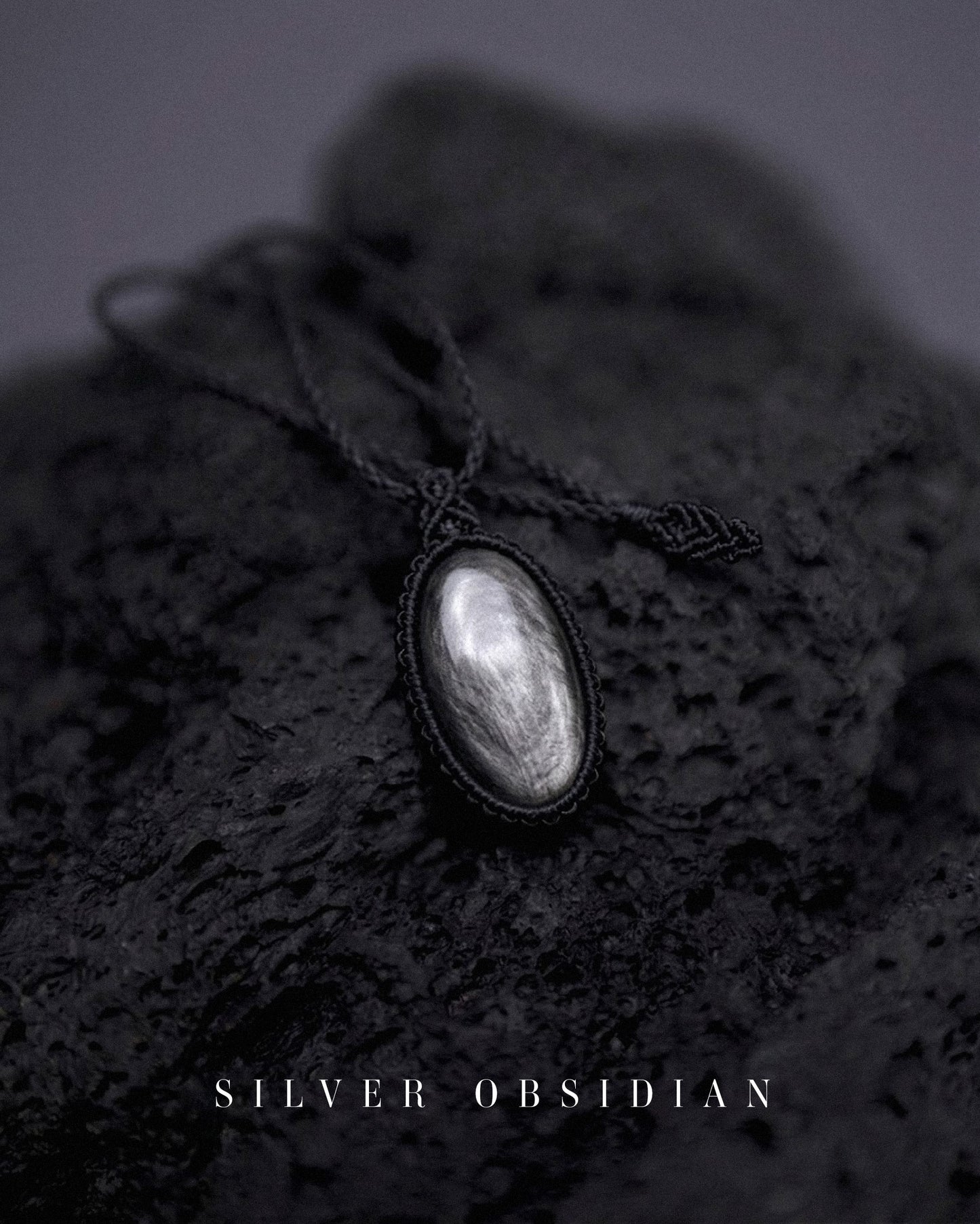 Shadow & Light Necklace - Silver Obsidian